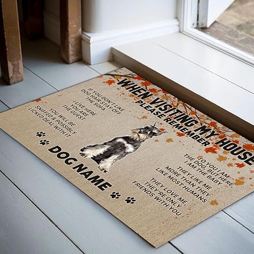 Miniatura 10 de Kobalo Tapete de Halloween para puerta cuando visites mi casa, por favor recuerde, tapete personalizado Shih Tzu, tapetes de bienvenida para