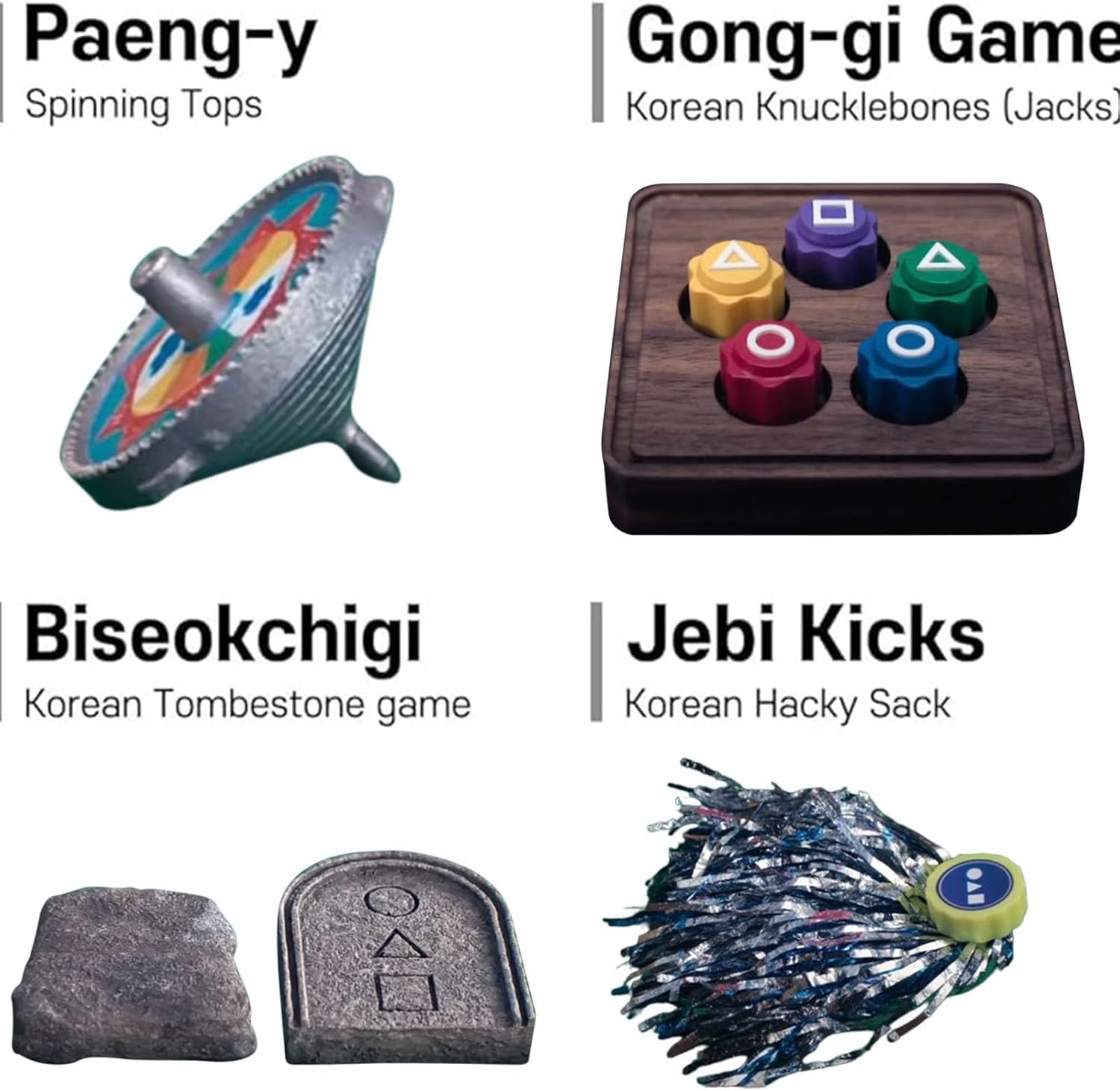 Generico Gioco coreano Gonggi, gioco tradizionale coreano Gong gi, set di ciottoli di pietra Gonggi Jack, pietra Gonggi, jack coreano, 10 pezzi borsa
