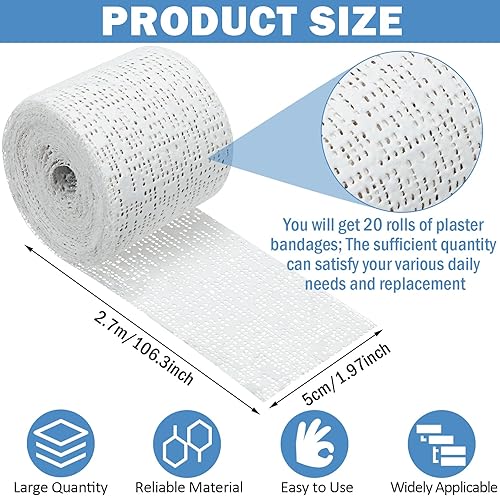 Miniatura 2 de Rollos de tela de yeso, rollos de vendajes de gasa de yeso, tiras envolventes para moldes de paisajes moldeados para vientre, fabricación de