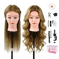 Vista 17 de Cabeza de Maniquí con 80% Cabello Real, TopDirect 26" Cabeza de Maniquí Cabello Humano Cabeza de Maniquí Estilismo Capilar Práctica de Peluquería