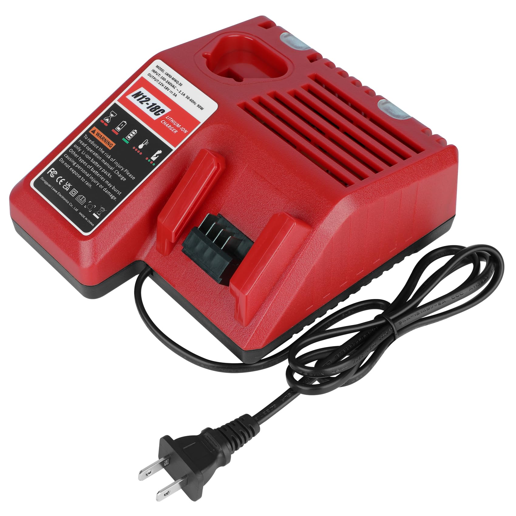 Ziment 12V-18V Battery Charger Station Compatible for Milwaukee M 18 & M 12 Lithium Ion Battery 48-59-1812 48-11-2420 48-11-1815 48-11-1840 48-11-1841