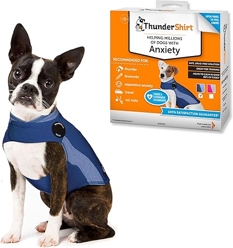 ThunderShirt para Perros, XS Pequeña, Polo Azul - Chaleco Calmante para Alivio de la Ansiedad Canina