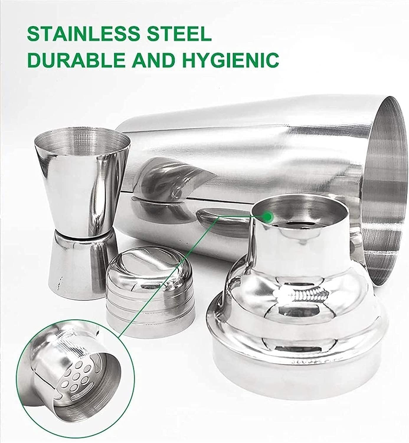 Bartender Kit,11 Piece Cocktail Shaker Set with Stand - Perfect Home Bartending Kit for Mixed Drink