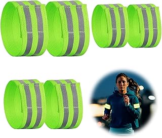 EQLEF Bandes réfléchissantes running, 6 pièces Haute Vis Sangles 3 Tailles Course Bande Réfléchissante Bras Poignet et Ank...