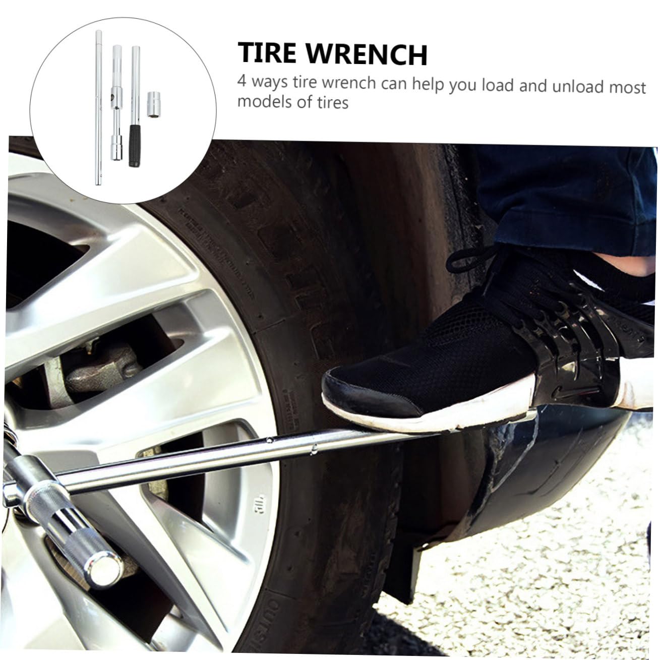ULTECHNOVO Durable Extended Lug Wrench Robuster Reifenwechsel-schlüssel Für Autos Suvs Und Wohnmobile Förmigem Design Für Erhöhte Kraftübertragung Und Einfachen Reifenwechsel Aus