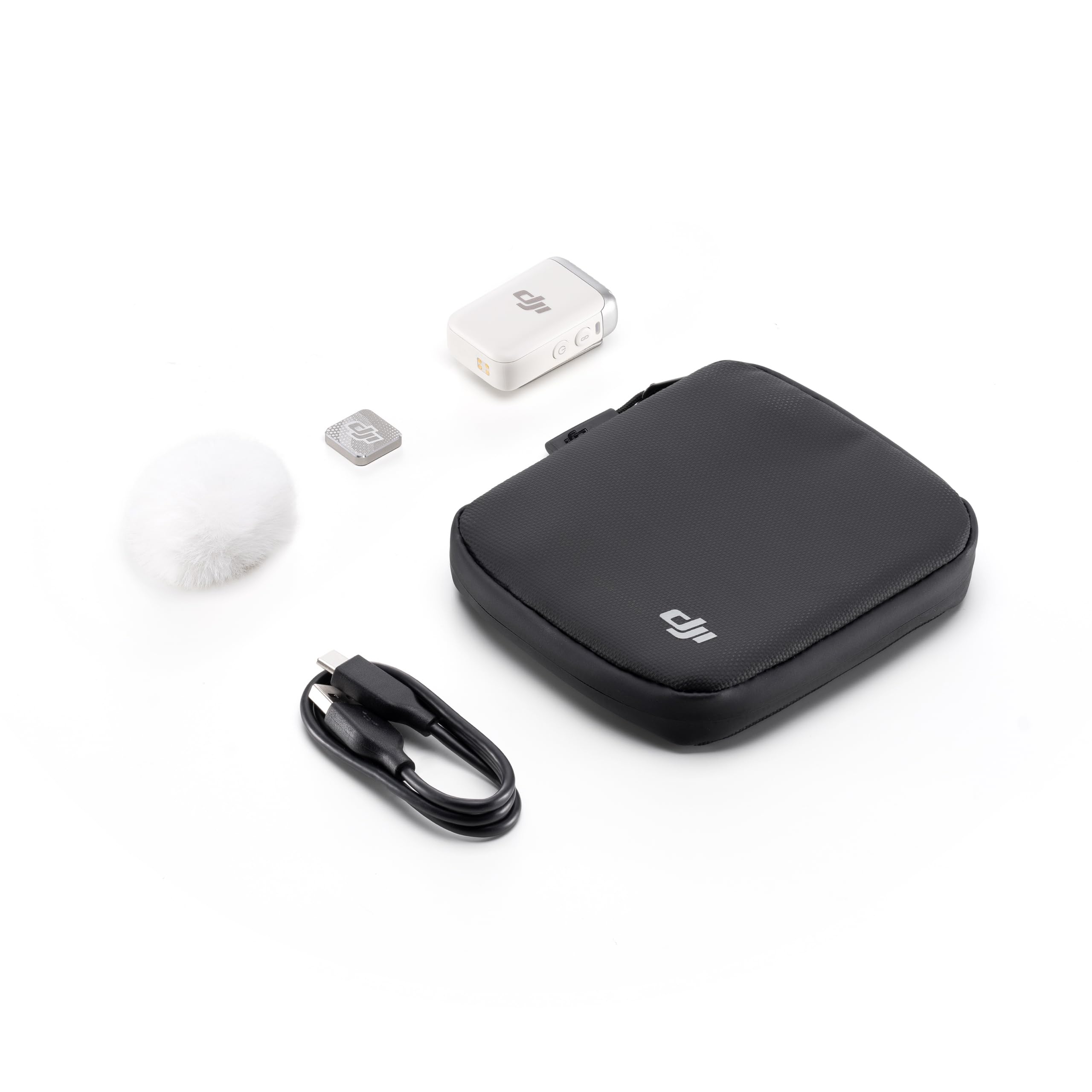 DJI Mic 2 Transmitter (Pearl White), Wireless Microphone with DJI Mic 2 Transmitter (Pearl White), Wireless Microphone with