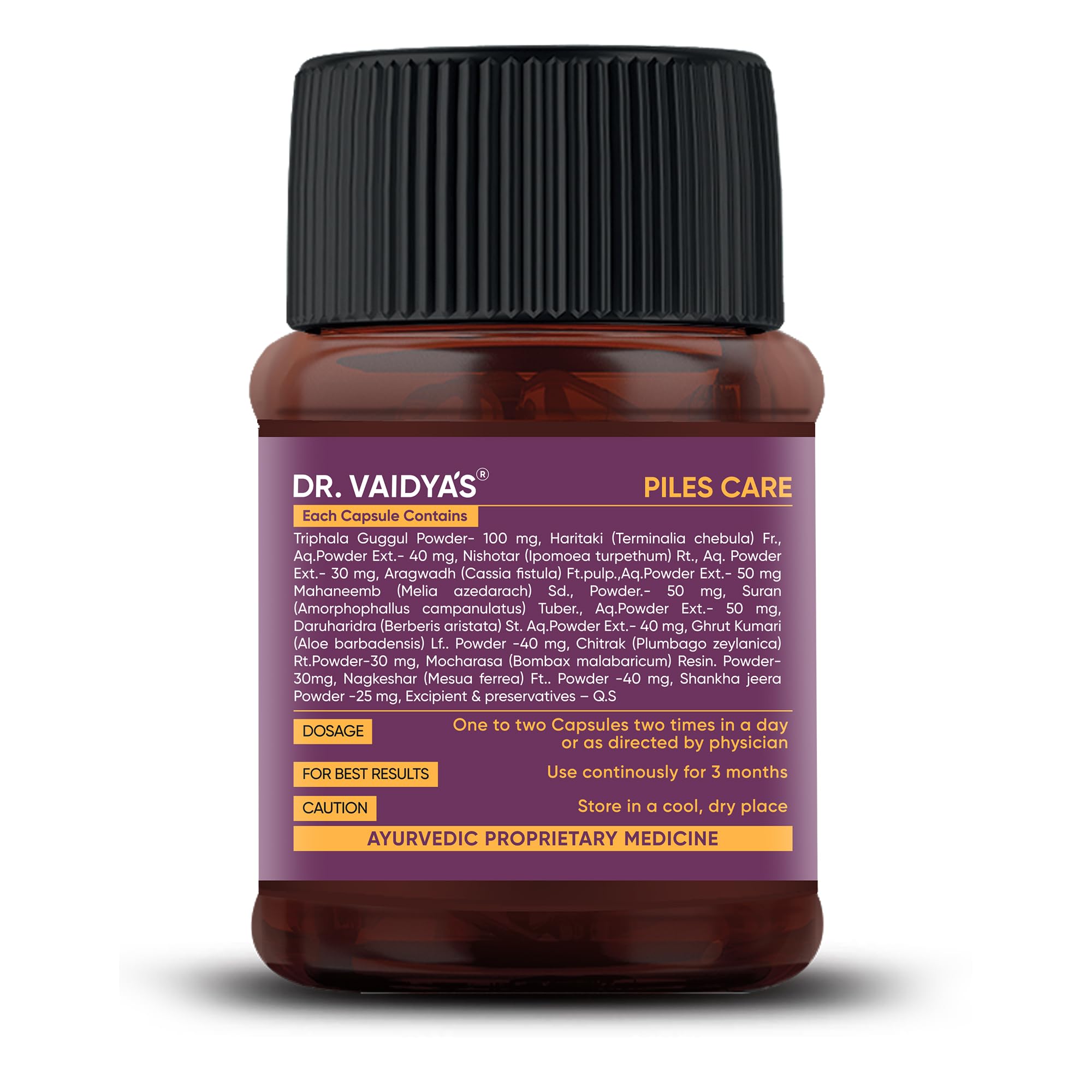 Dr. Vaidya's Piles Management Combo | Ayurvedic Medicine for Piles, Hemorrhoids, Fissure & Fistula Relief | Herbal Capsules + Healing Cream | Natural Formula with 10+ Herbs (Pack of 2) 4