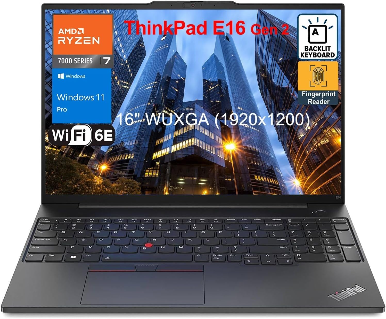 Lenovo ThinkPad E16 G2 Business Laptop Computer, 32GB DDR5, 1TB PCIe SSD, AMD 8-…