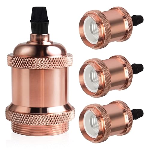 Miniatura 17 de DiCUNO E26 Enchufe de lámpara Edison vintage, portalámparas colgante retro, reemplazo de portalámparas, aspecto antiguo para iluminación industrial,