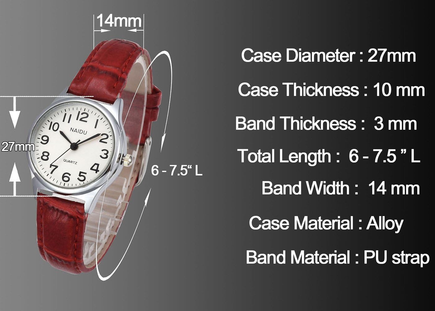 Amazon.com: Top Plaza Womens Leather Watch,Fashion Casual 