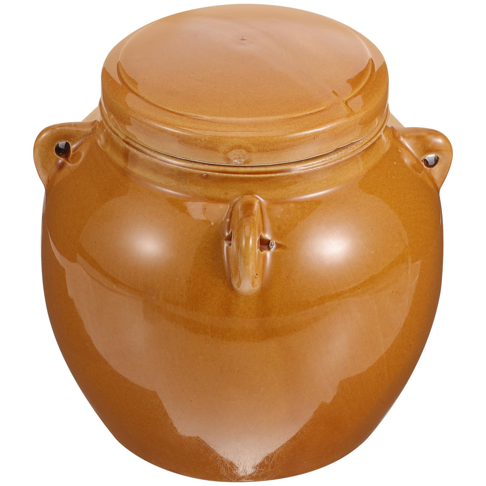 TOYANDONA Recipiente de Cerámica para Miel 1kg con Tapa, Estilo Vintage