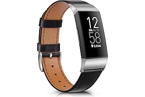 Vancle Leather Band for Fitbit Charge 3 & 4