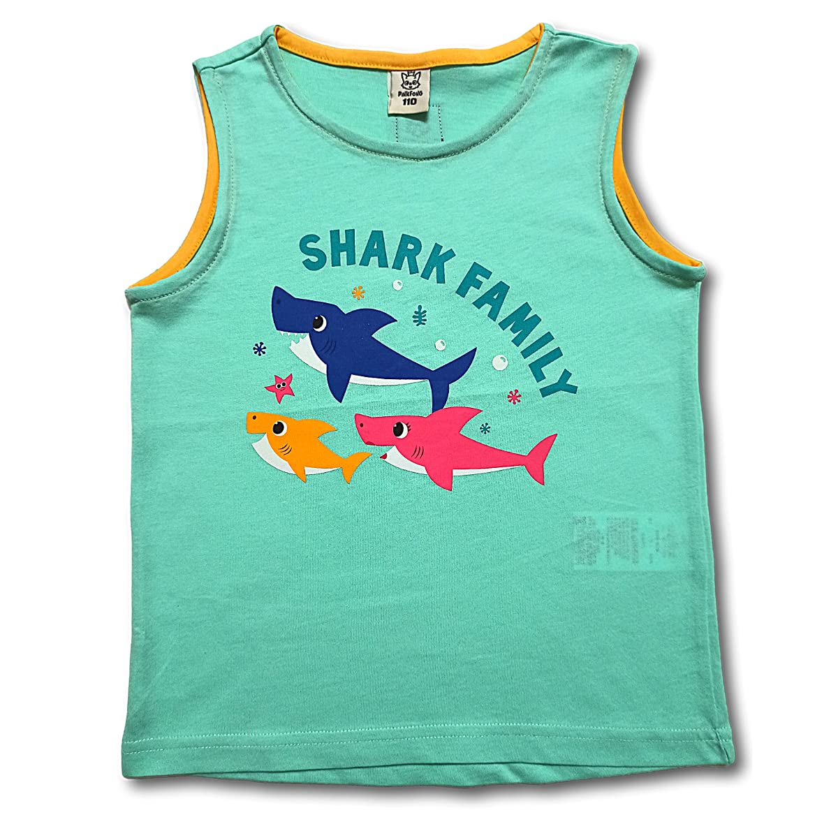 TuddyBuddy Girls Cotton Camisole/Vest/Baniyan/Spaghetti For Baby Girl (Pack Of 2 Tank Regular Fit Tops - 4-5 Years, Grey Sharks & Green Sharks), Assorted 1