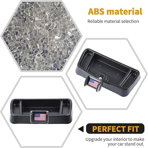 Miniatura 3 de RT-TCZ Soporte para teléfono celular Soporte de teléfono con bandeja organizadora Caja de almacenamiento Bandera americana para Jeep Wrangler TJ