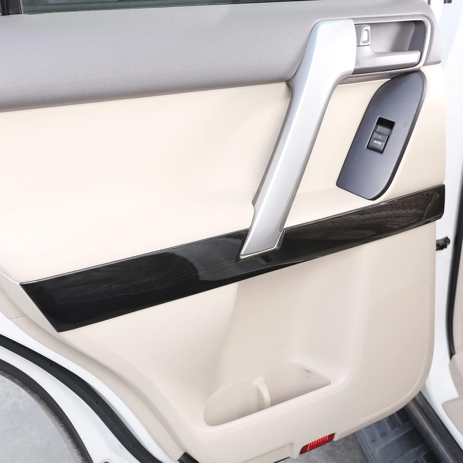 ABS Car Interior Door Handle Panel Cover Trim 4pcs Fit for Toyot@ Land Cruiser Prado FJ150 150 2010 2011 2012 2013 2014 2015 2016 2017 2018 2019 Interior Car Accessories (Black Wood Grain)