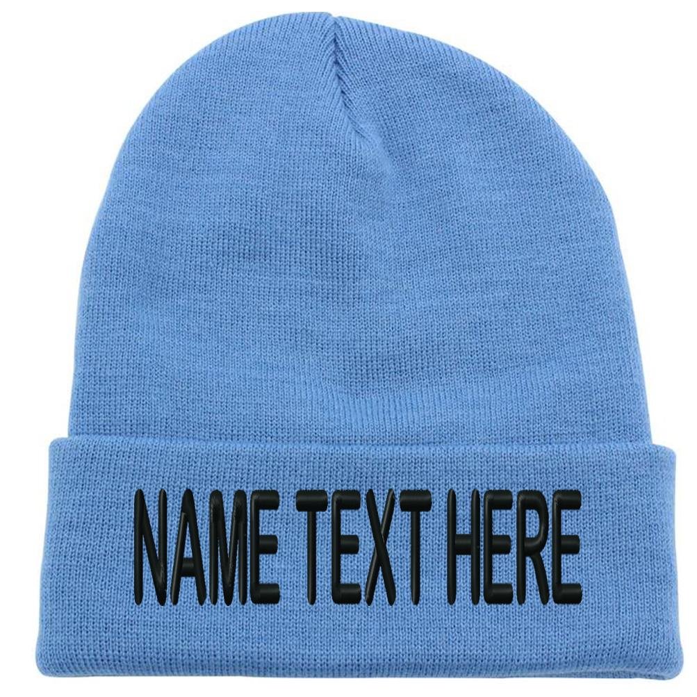 Custom Embroidery Personalized Name Text Ski Toboggan Knit Cap Cuffed Beanie Hat