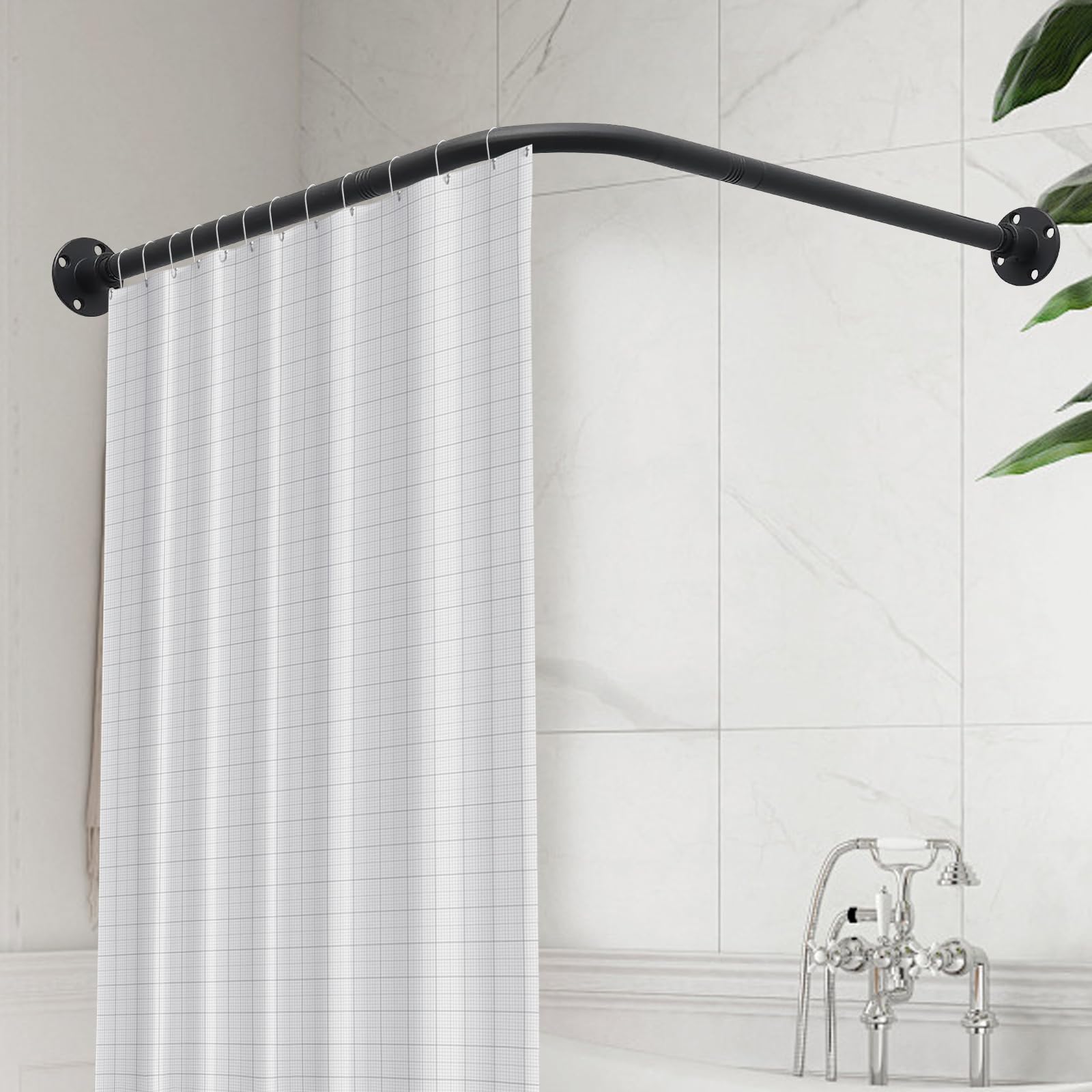 Barra Cortina Ducha Esquinera en Forma de L de 68-98 cm x 68-98 cm,Acero Inoxidable sin Flacidez,Barra de Cortina Curvada Ajustable de 90 Grados Para Baño,Para Baño Tienda De Ropa,Espacio Privado