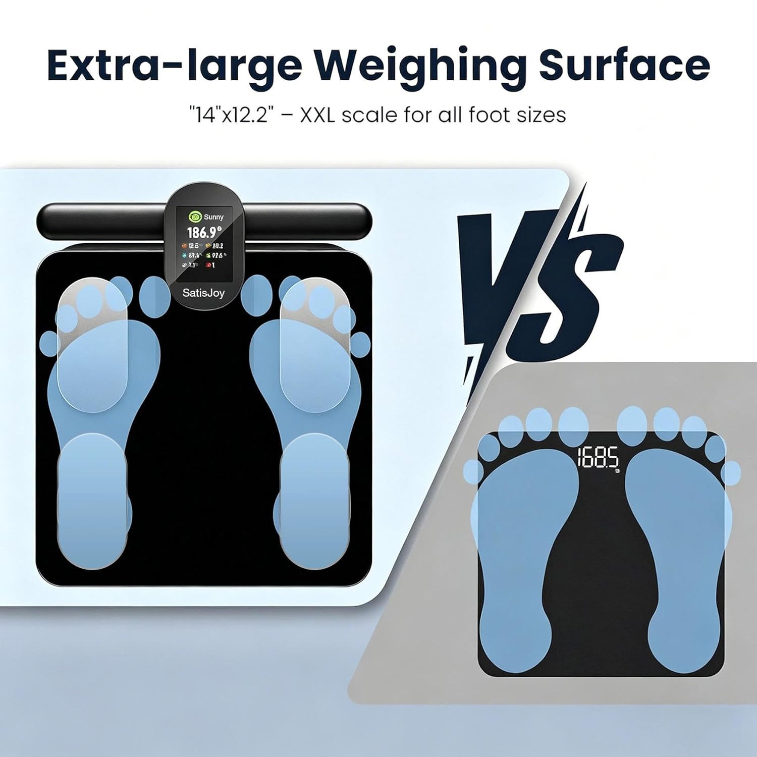 Scale for Body Weight, 8 Electrode Smart Bathroom Scale with BMI Body Fat Muscle Mass Body Composition, High Precision Digital Weight Scale with Handle Display, Rechargeable, 400 lbs(Black)