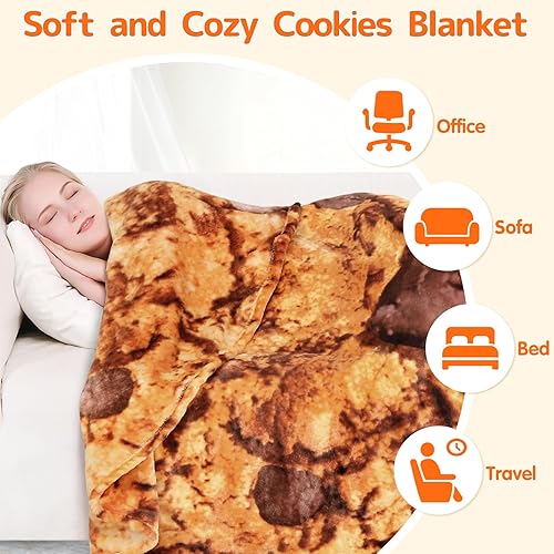 Miniatura 28 de Manta gigante CASOFU con diseño de tortilla de harina, manta de tortilla para tu familia, suave y cómoda manta de franela para adultos