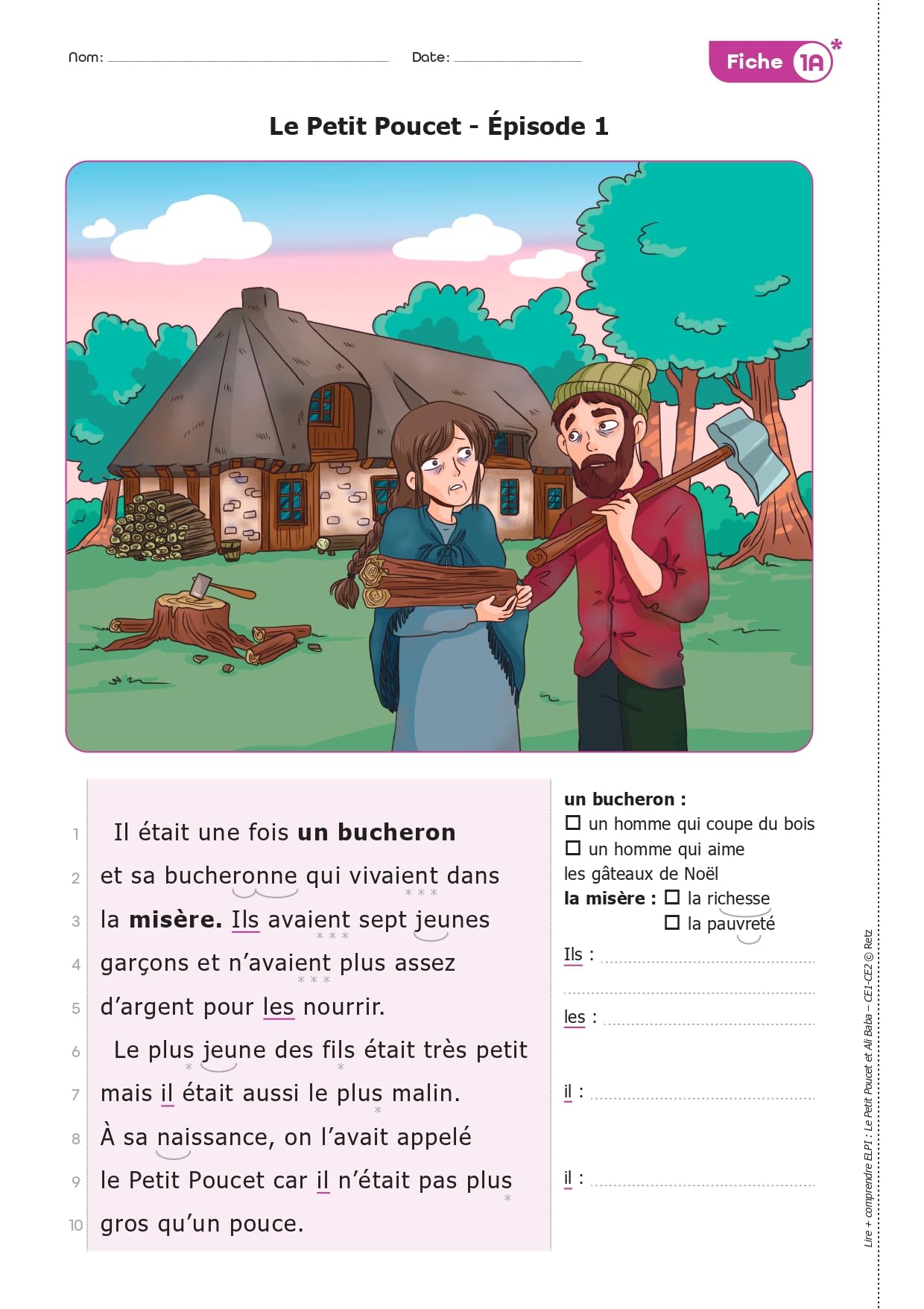 Lire + comprendre CE1 - CE2 (+ ressources numériques) - Le Petit Poucet et Ali Baba: Énonciation - Lexique - Pronoms - Implicite