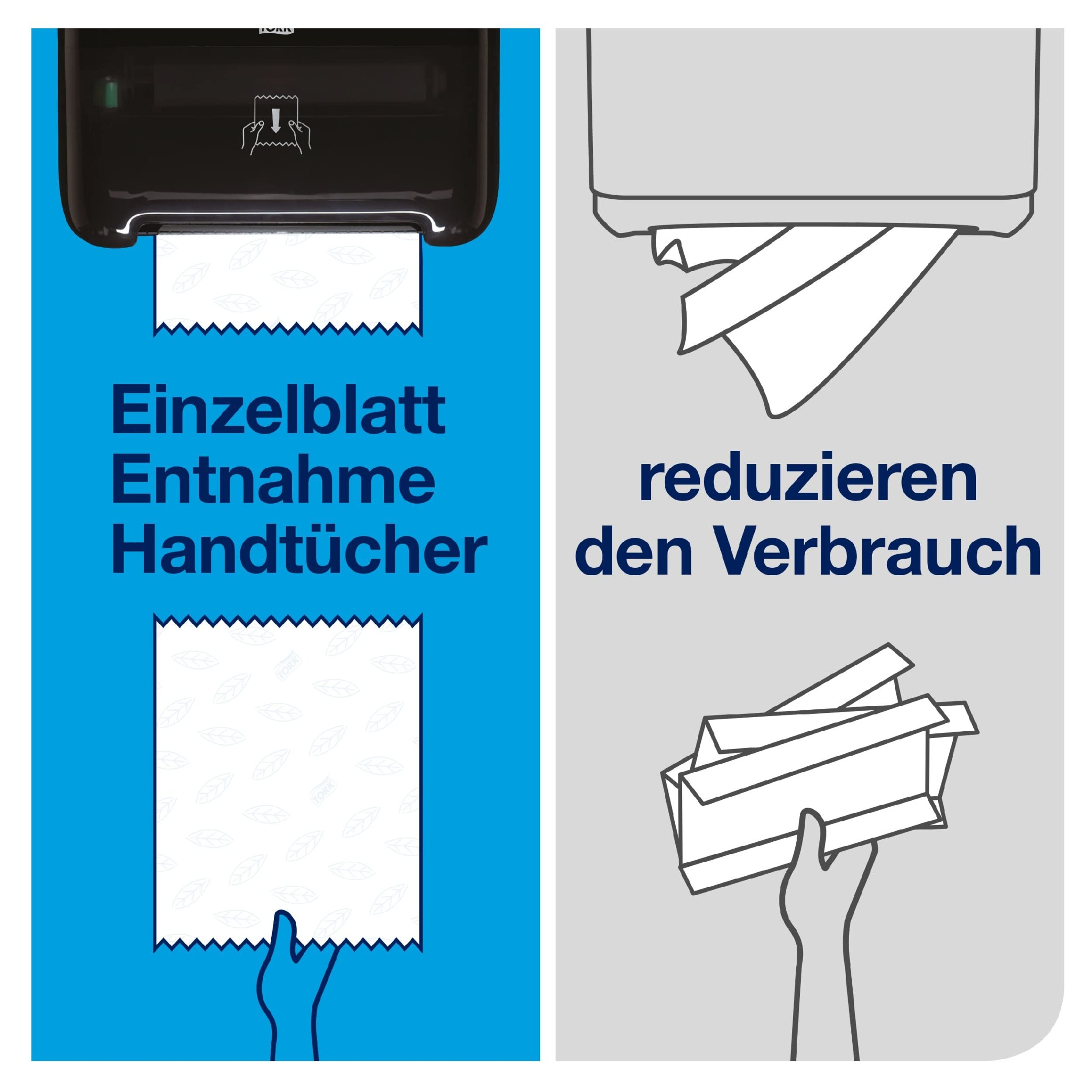 Tork Matic Rollenhandtuch Advanced 290067 - H1 Papierhandtücher für Rollenhandtuchspender, weich, reißfest, 2-lagig, weiß, mit Blatt-Prägung in Grau, 1 karton = 6 rollen