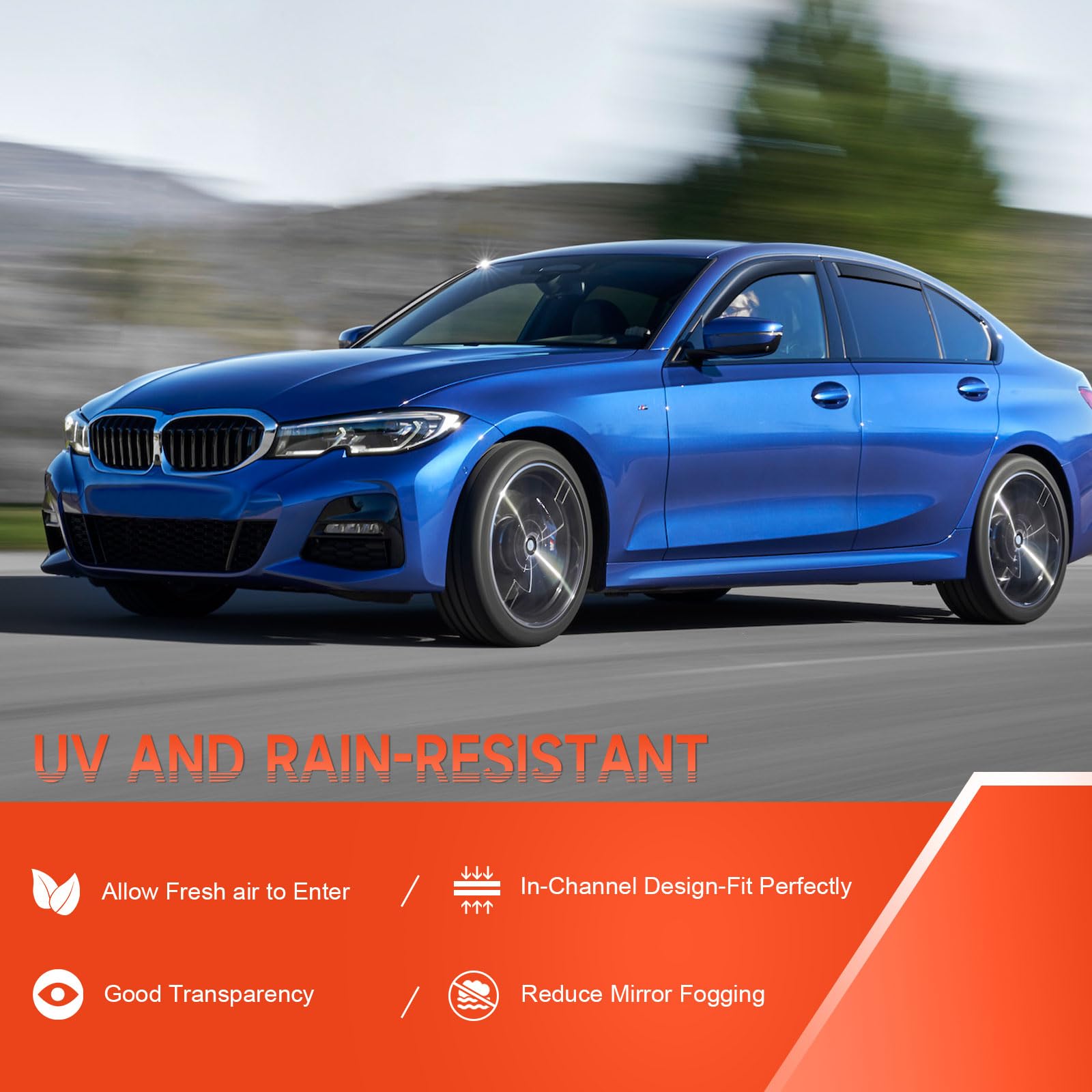 ClimAir Déflecteurs Latéraux Avant Pour BMW Série 3 G20/G21 Sedan/Touring 2019 - Verre Acrylique Fumée