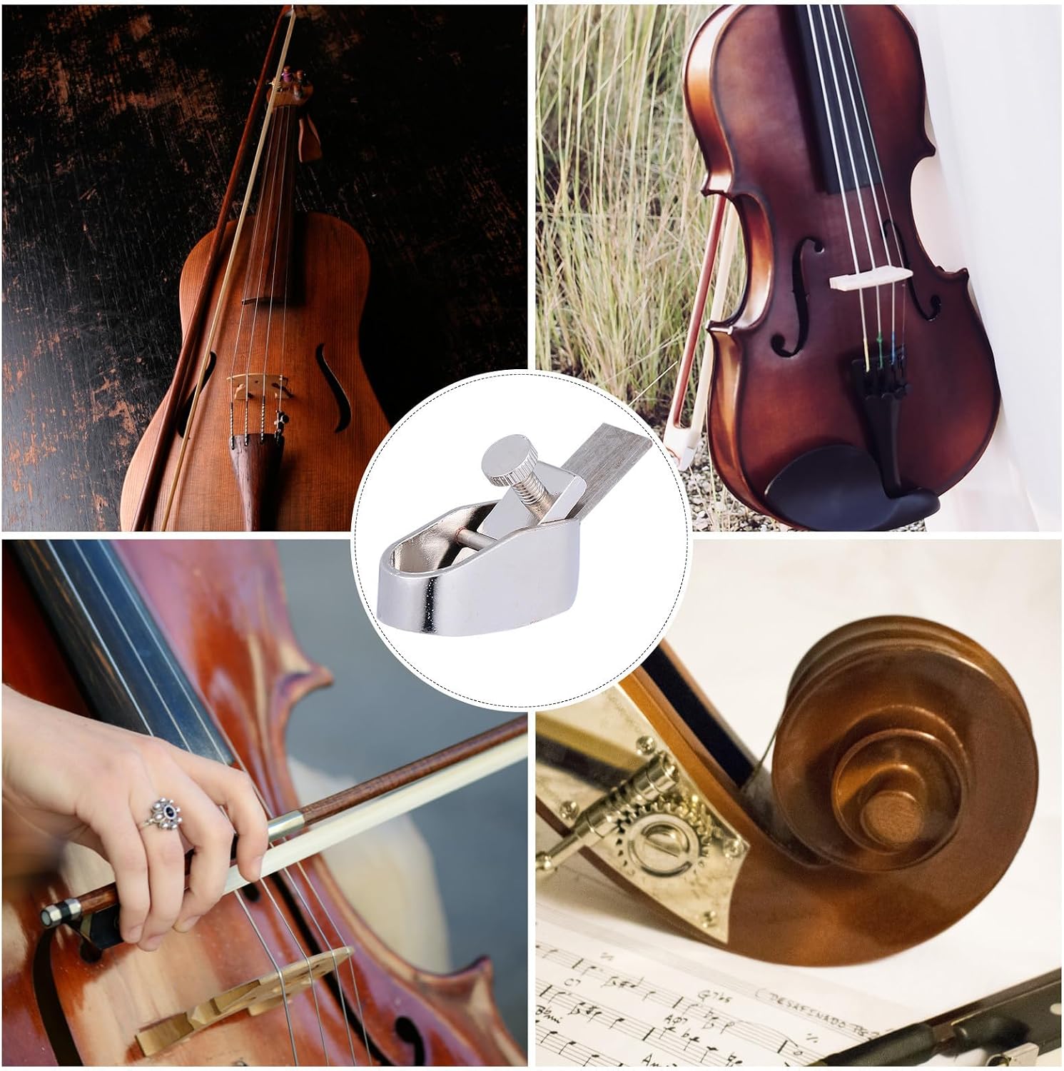 Adjustable Blades Violin Plane Cutter Brass and Steel | Silver Finish, Cello and Violin Use, Hand Making and Instrument Making, Detailed Surface Planing