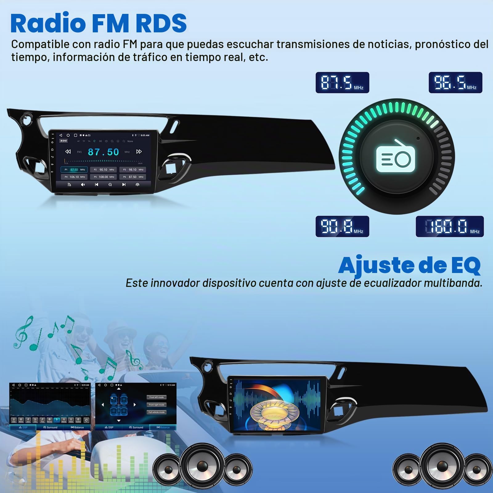 [2G+64G] Android Radio Coche para Citroën C3/MK2SC 2009-2016（Left-Hand Drive con Wireless Carplay y Android Auto, Radio de Coche con Pantalla Táctil de 9 Pulgadas con GPS/WiFi/Bluetooth/EQ/FM RDS