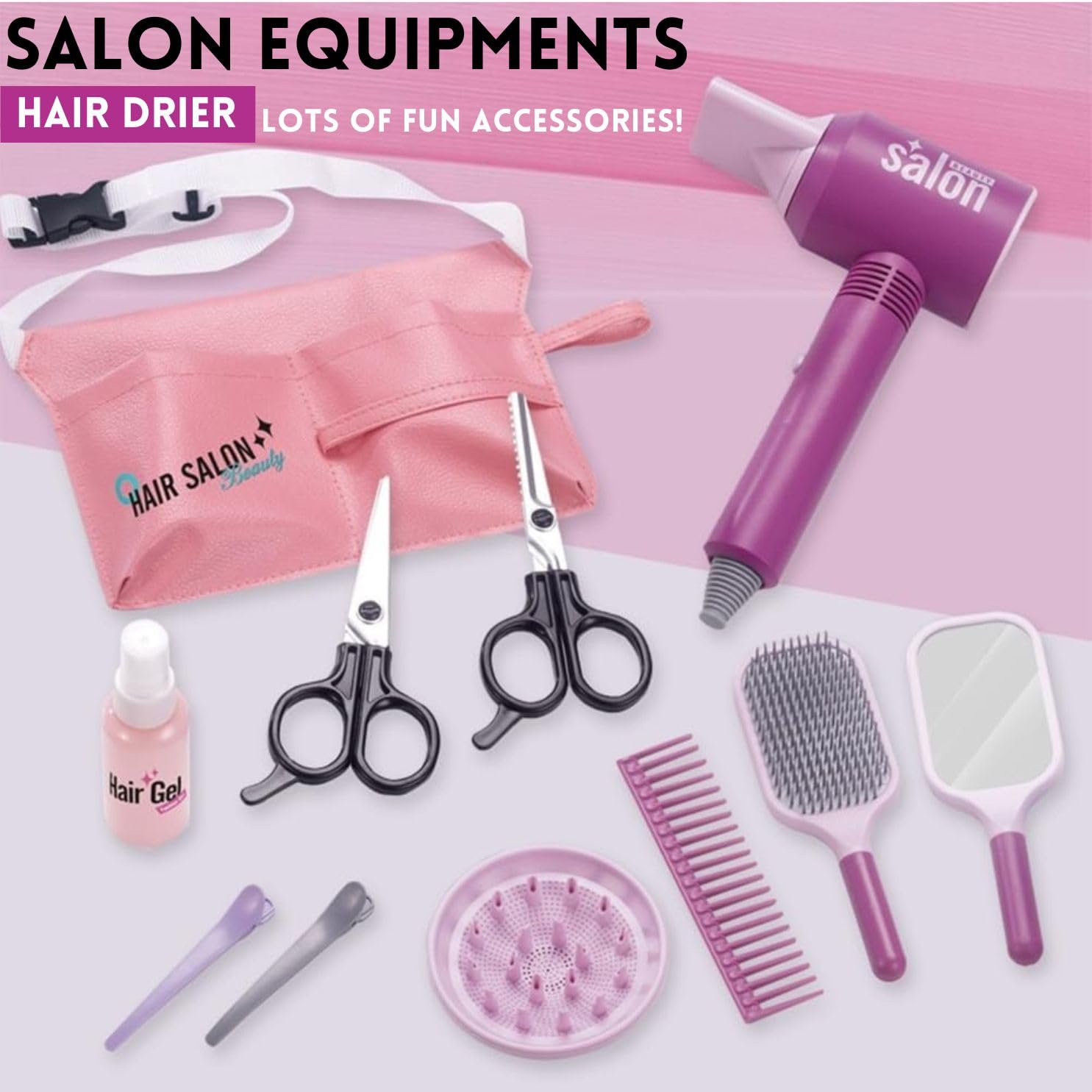 Amazon.com: 18 PCS Girls Beauty Hair Salon Toy Kit with 