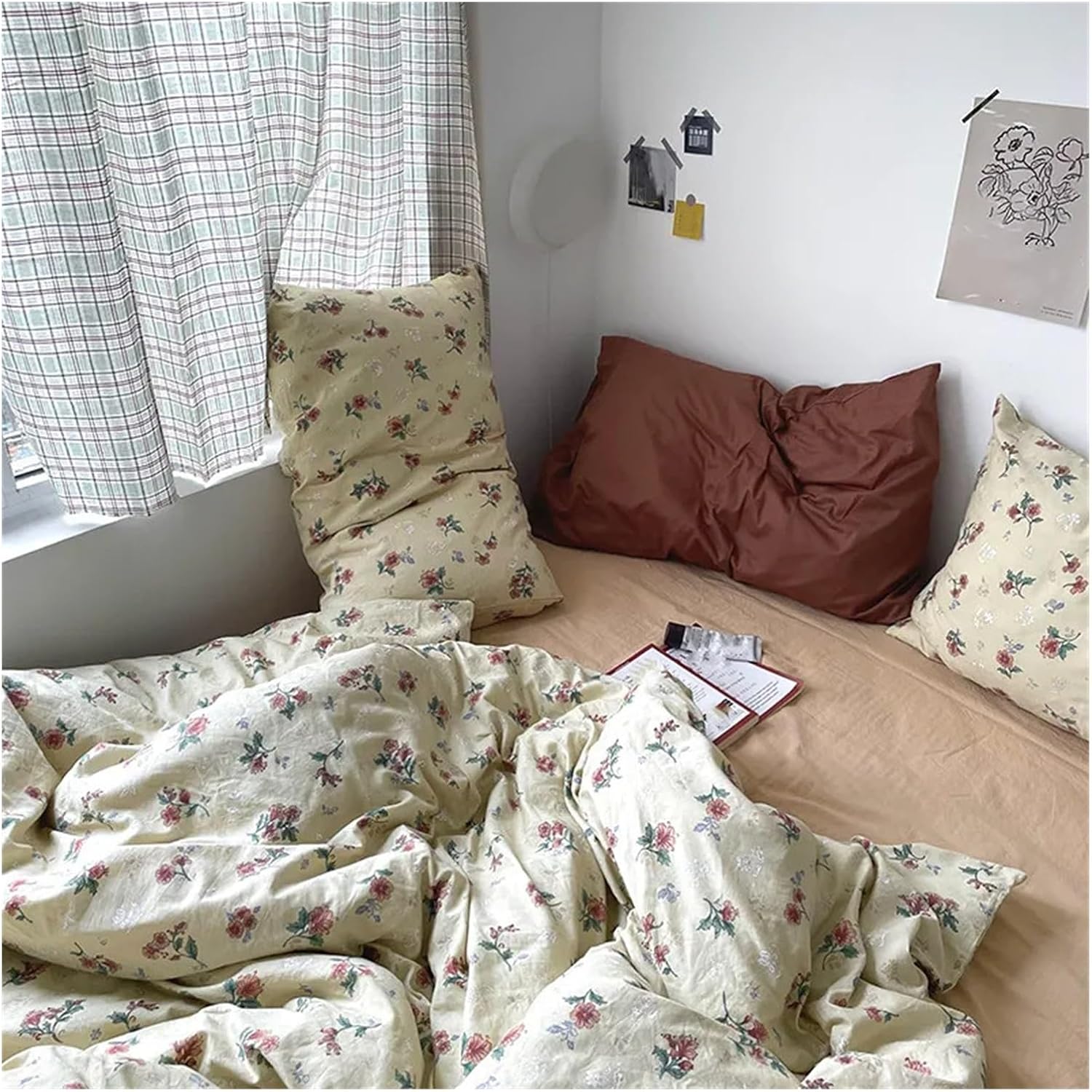 Retro Floral King Size Bedding Set Home Textile Bedding Sets Soft Single Double Duvet Cover Set,Bed