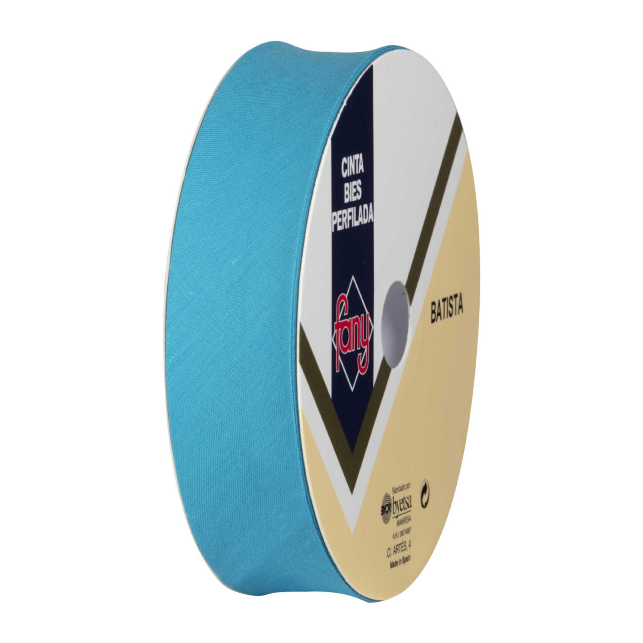 Discover Lifestyle & Fashion Fabrics Bias Binding Tape Polycotton Poly Cotton Sewing Piping Bunting Decorative Trim Edging Hemming Huge Colour Range | 18mm Wide (25 Metre Roll, Turquoise) โ image 1