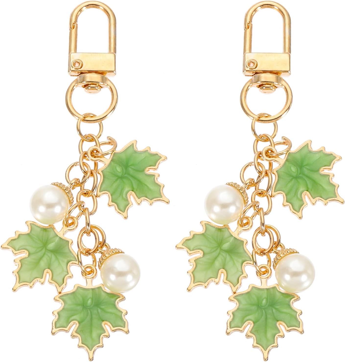 PATIKIL Maple Leaf Keychain, Metal Cute Keychains Charm with Swivel Clasps Keyring Key Chain for Women Party Favors Gift