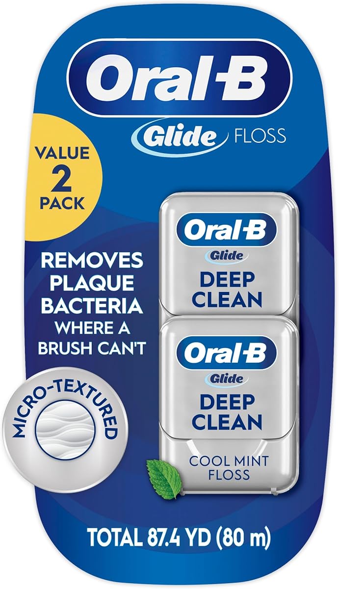 Hilo dental Glide Deep Clean Cool Mint, paquete económico de 2 (40 m cada uno)