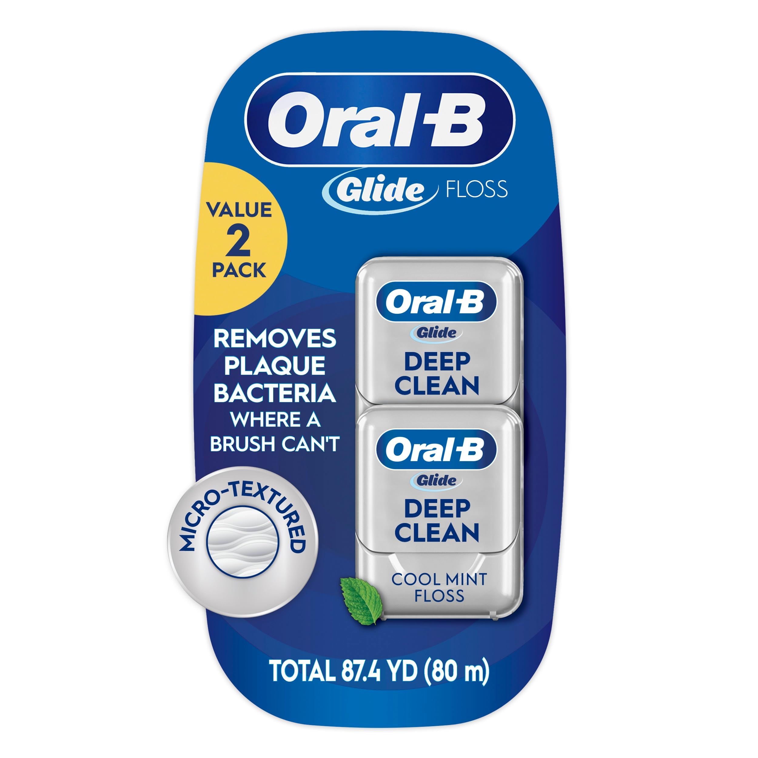 Oral-B Glide Pro-Health Deep Clean Cool Mint Flavor Floss Twin Pack 80 M-image-29
