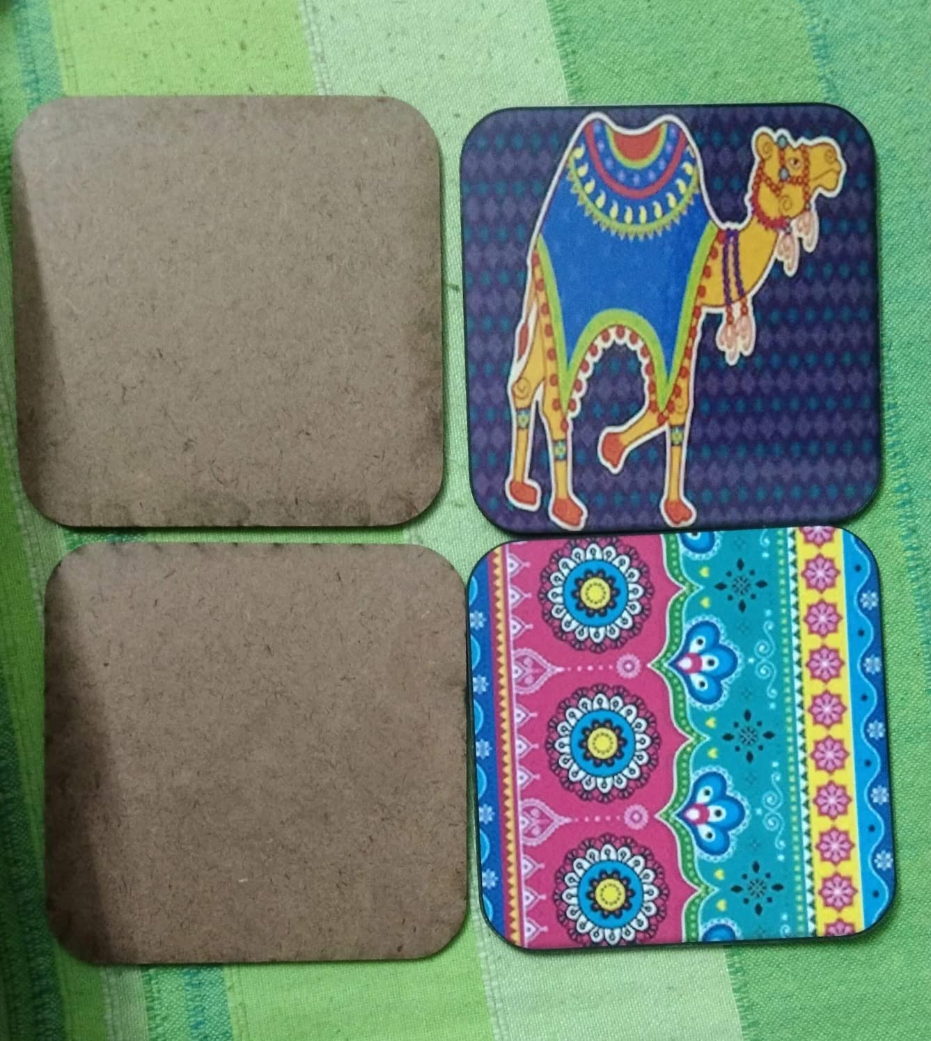 Shri Kanth Art Indian Culture Set of 6 Printed Coasters, Pot Coaster ...