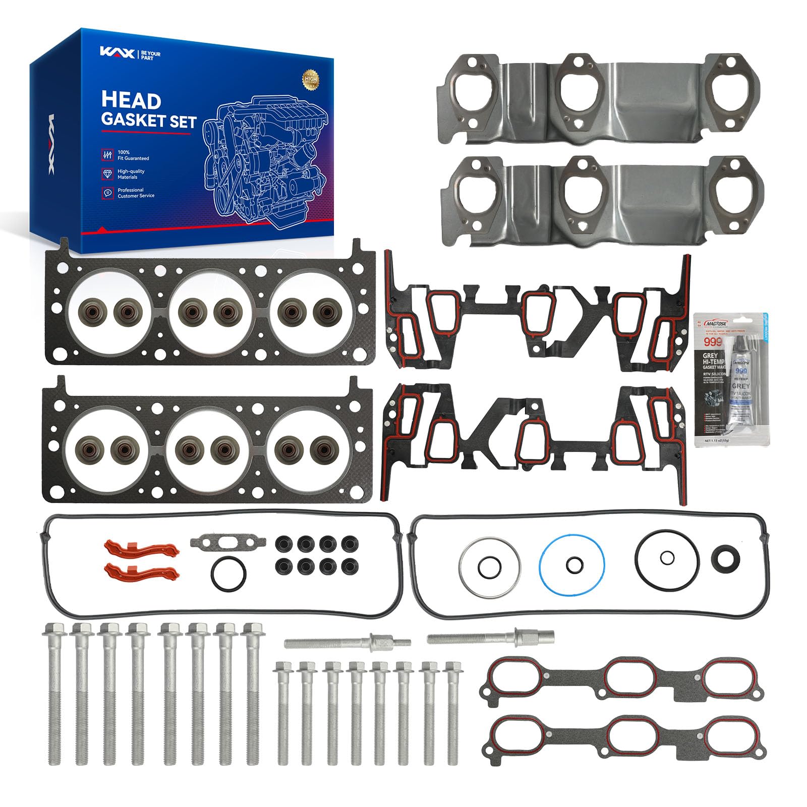 KAX Head Gasket Set Fit for Equinox 2005-2009 3.4L, Torrent 2006-2009 3.4L