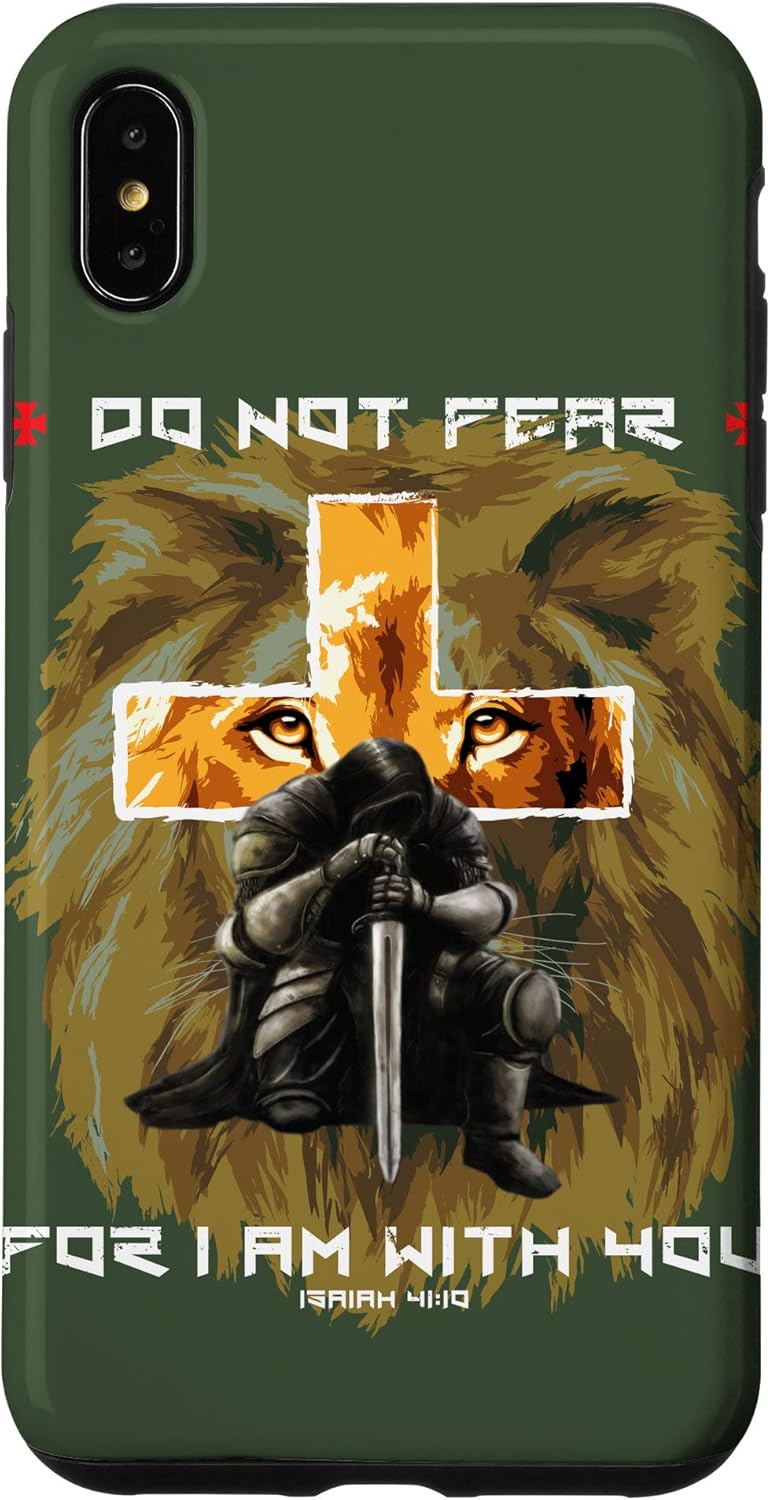 iPhone 11 Faith Fear God Cross Lion Men Christian Bible Verse Phone Case
