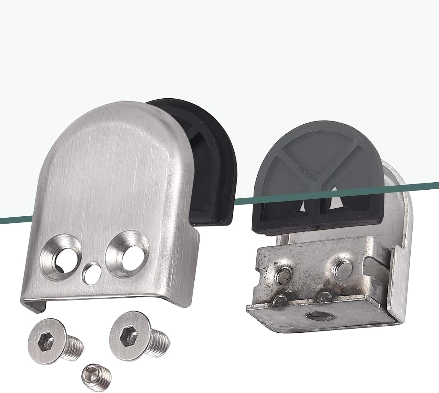 Proster Glass Clamps 8-9mm 40mm Rod 4PCS Balustrade Brackets Stainless Steel Glass Banister Kit with Micro-Adjust Screws - Image 4