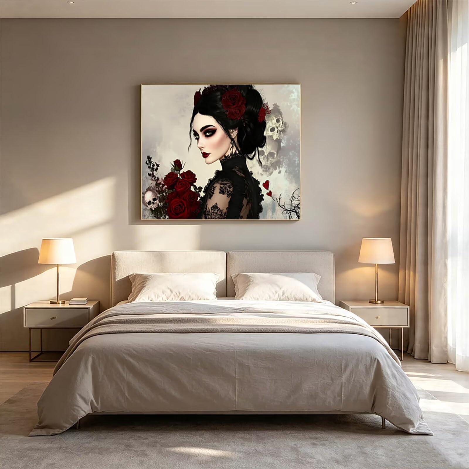 Malen Nach Zahlen Erwachsene Frau Leinwand zum Bemalen 70x95cm ZSHS-1602 | Diy Set Erwachsene mit Acrylfarben Set Pinselset Farbenfrohe Leinwand Blume für Deko Wohnzimmer Geschenke für Frauen