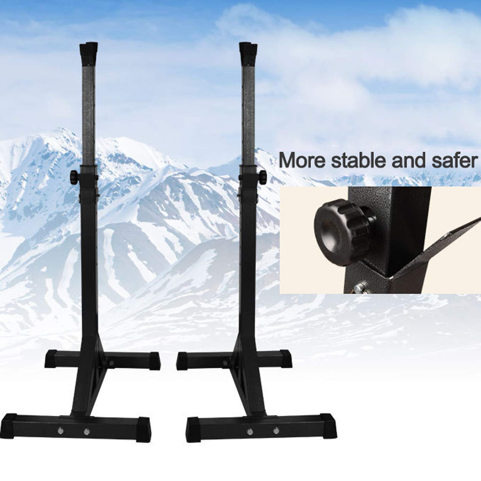 OTQEFTN Barbell Rack,Squat Stand,Max Load 550 Lbs Adjustable Bench Press Rack Stands Multifunction Rack,Weight Lifting Rack Gym Portable