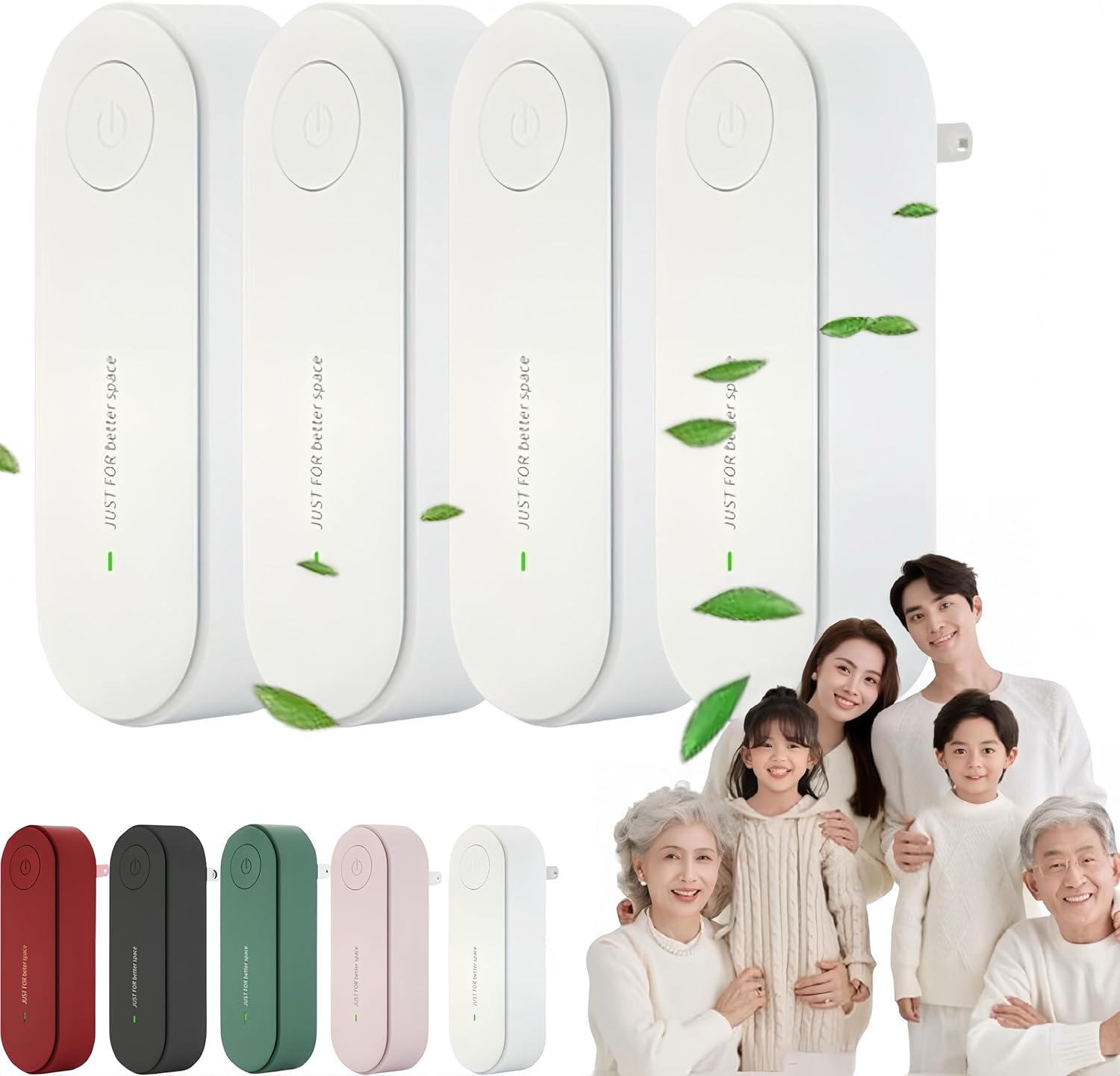 Magair - Magair Air Purifier For Mold, Magair Air Purifier Plug In With Replacement Filter, Mag Air Purifiers, Suitable For Bedrooms, Toilets, Closets, Pet Room (White, 4pc)
