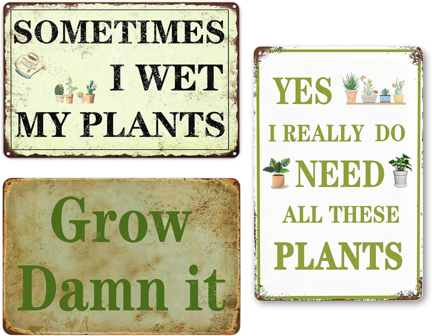 Funny Garden Signs Garden Decor Vintage Metal Tin Sign Plant Poster Gardening Signs Outdoor Country Rustic Garage Home Farmhouse Wall Fence Decoration