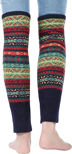 Miniatura 5 de SATINIOR 2 Pairs Bohemian Knit Leg Warmers Winter Long Leg Warmers Boot Cuffs Socks for Women