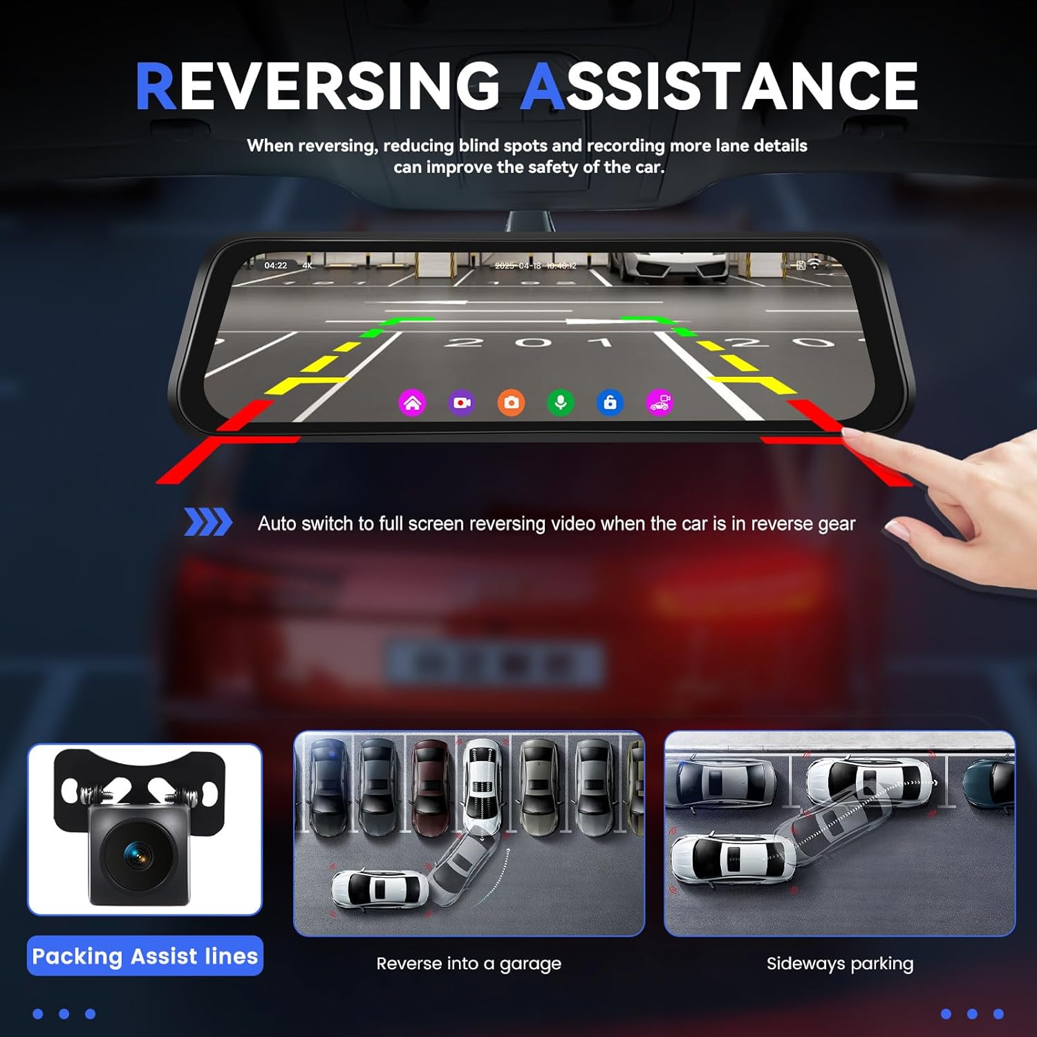 Mirror Dash Cam mounted on a car's rearview mirror
