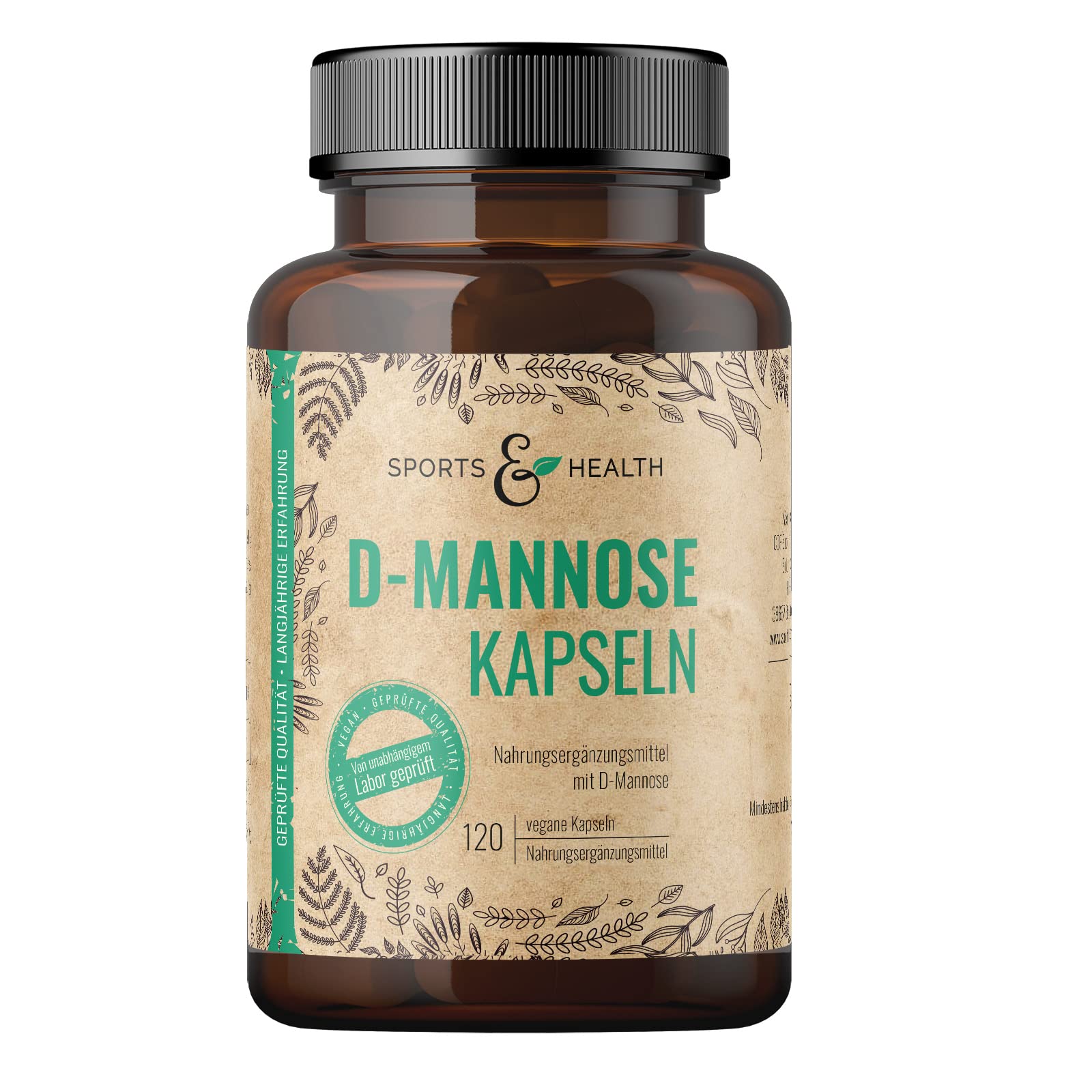 120 D Mannose Kapseln - vegan - 1500 mg Pro Tagesportion (2 Kapseln) - D Mannose Abgefüllt In Deutschland (Packung mit 2)