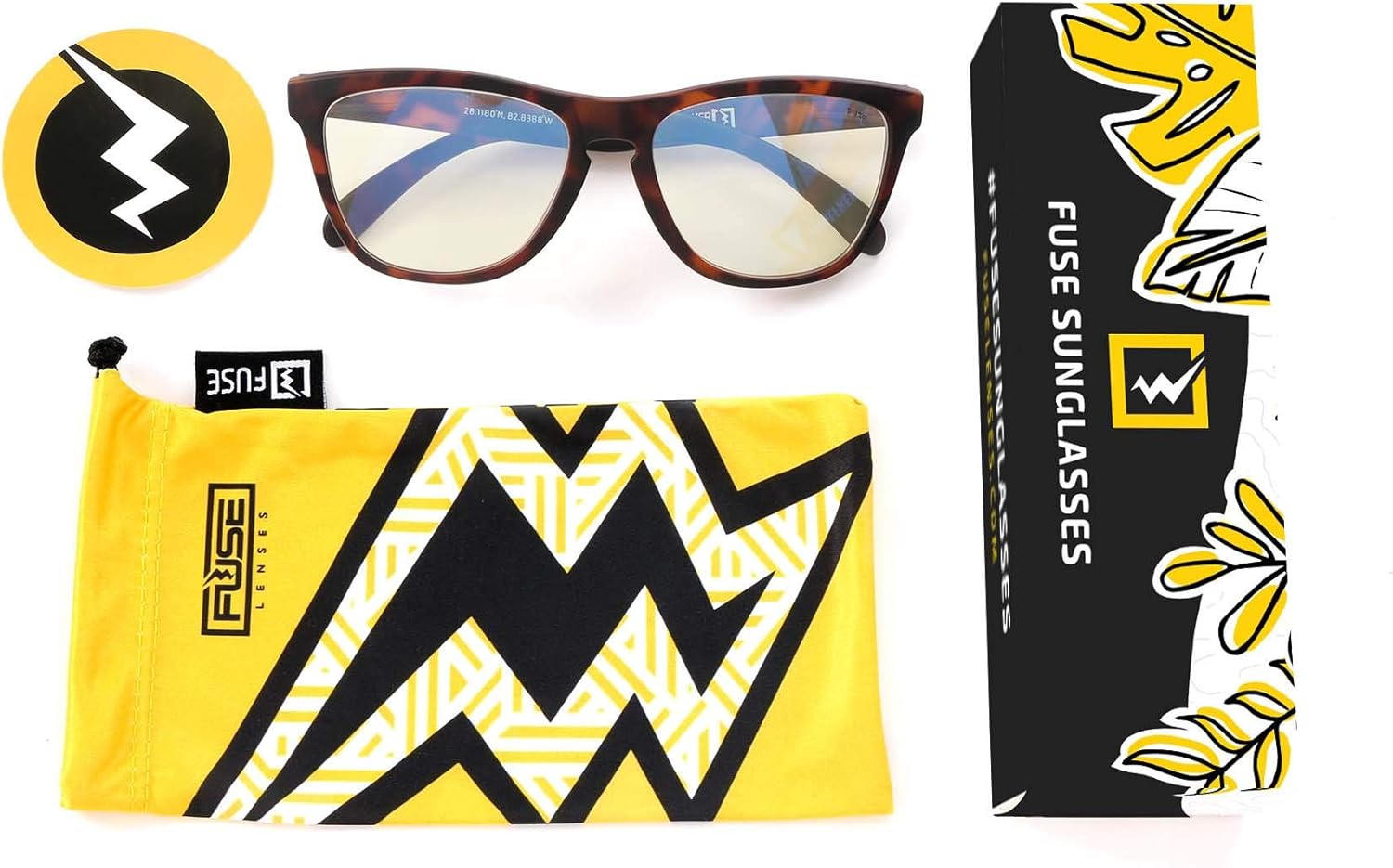 Fuse Lenses 3 Rooker UV Sunglasses with Replacement Lenses - Tortoise Frames