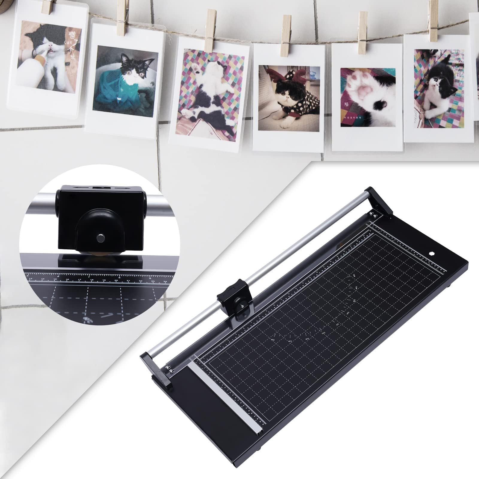 Taglierina rotante per carta fotografica, tagliacarte manuale per un facile taglio, ideale per uffici, scuole e artigianato, dimensioni tavolo da taglio 795 x 360 mm
