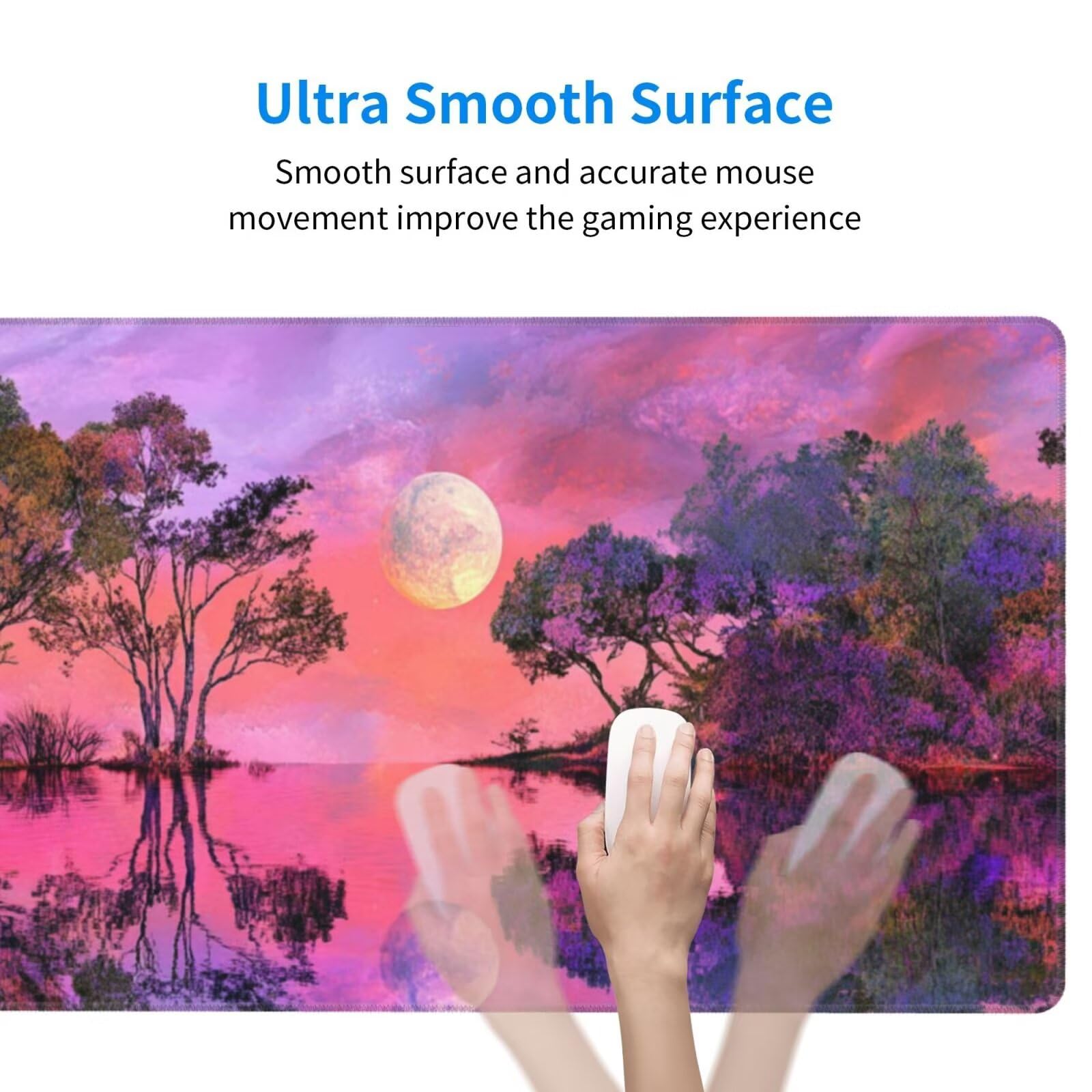 Alfombrilla Ratón Misterio Alfombrilla Ratón XXL 1600 x 800 mm, Paisaje Mouse Pad Gaming con Bordes Cosidos, Impermeable Mousepad XXL Base de Goma Antideslizante Duradera, Mouse Pad para Oficina Q844