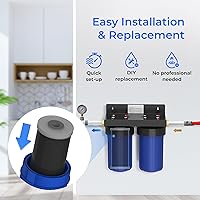 Vista 7 de Waterdrop Whole House - Cartucho de filtro de agua para sedimentos de carbono CTO para GE FXHTC, GXWH40L, W10-PR, Culligan RFC-BBSA, 10 x 4.5