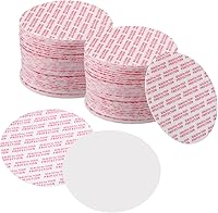 PATIKIL 100 Pack 65mm Foam Lid Liners - PS Pressure Sensitive Tamper Seals for Bottle Caps, Jars - White/Red Dustproof Leakproof